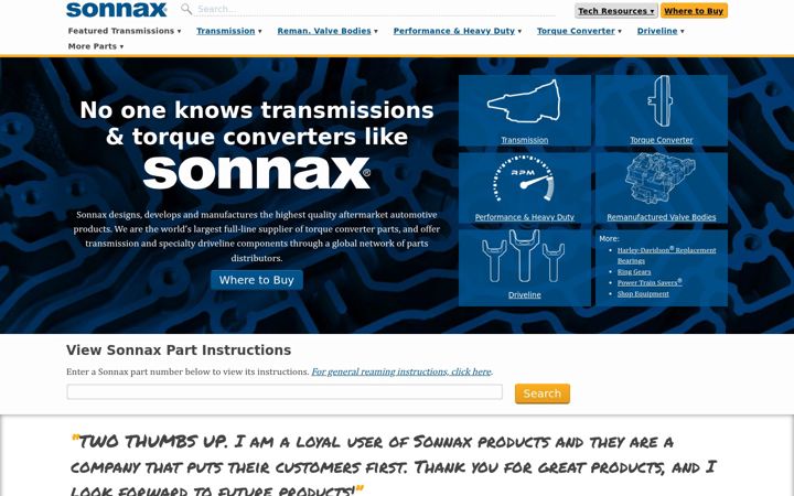 Screenshot of sonnax.com