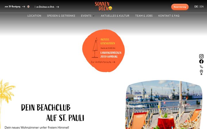 Kuvakaappaus sivustosta sonnendeck-stpauli.de