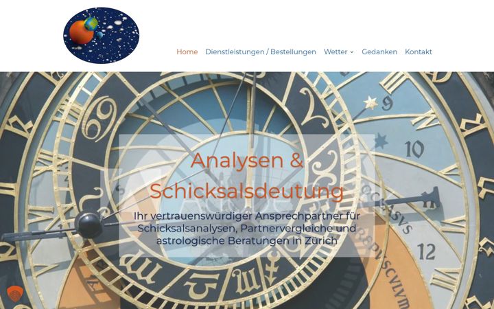 Screenshot of sonnenschicksal.ch