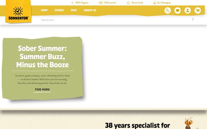 Screenshot of sonnentor.com