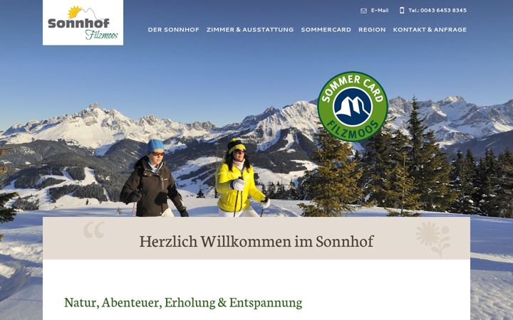 Screenshot of sonnhof-filzmoos.net