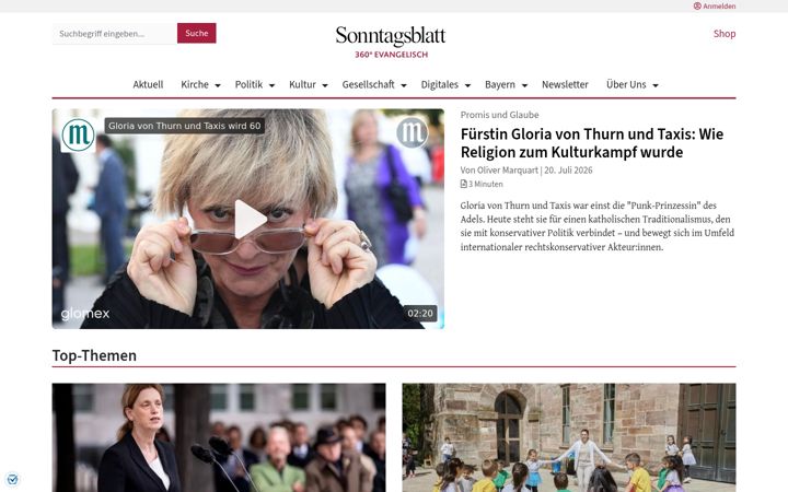 Screenshot of sonntagsblatt.de