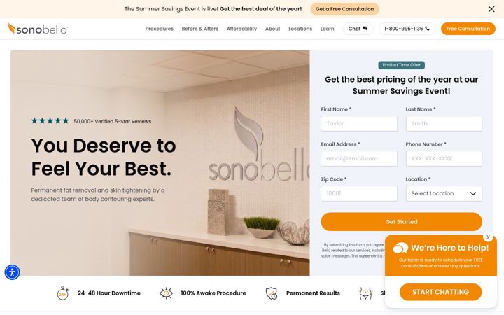 Screenshot of sonobello.com