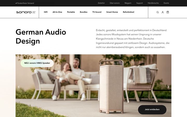 Skjermbilde av sonoro.com