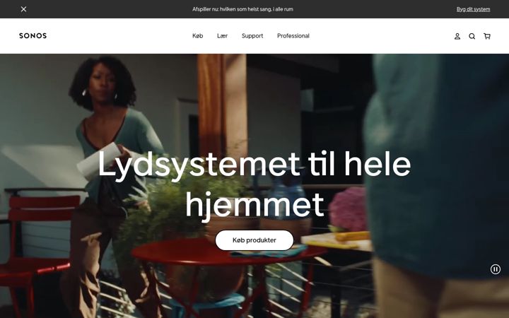Skærmbillede af sonos.com