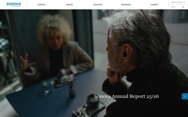 Screenshot of sonova.com