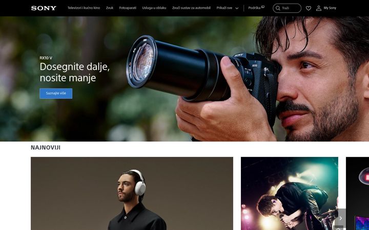 Capture d'écran de sony.ba