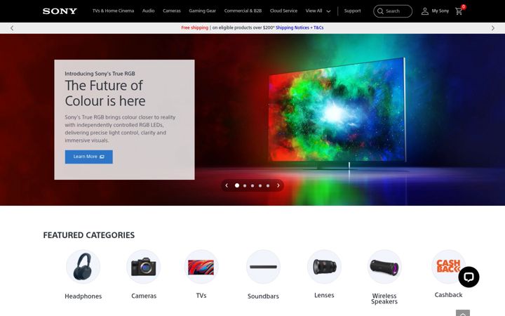 Екранна снимка на sony.co.nz