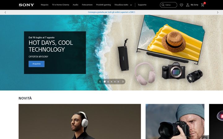 Screenshot of sony.it