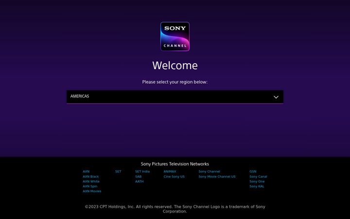 Screenshot of sonychannel.com