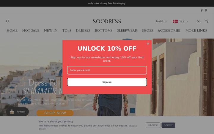 Screenshot of soodress.com