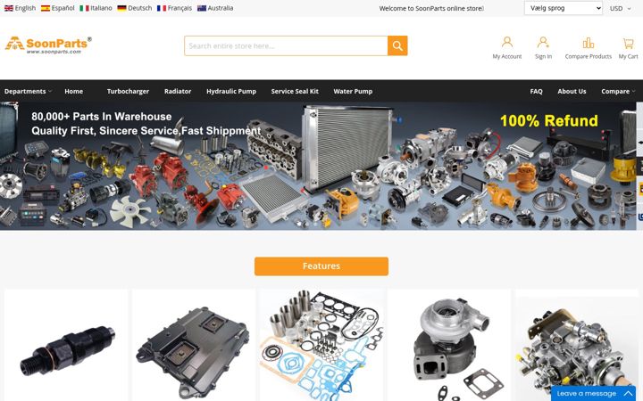 Screenshot of soonparts.com