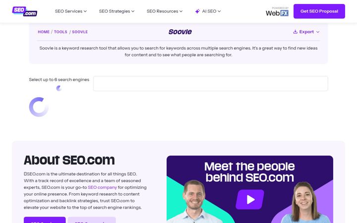 Screenshot of soovle.com