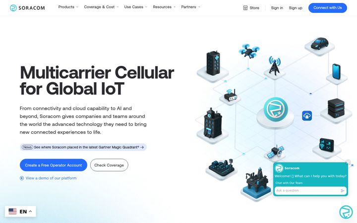 Screenshot of soracom.io
