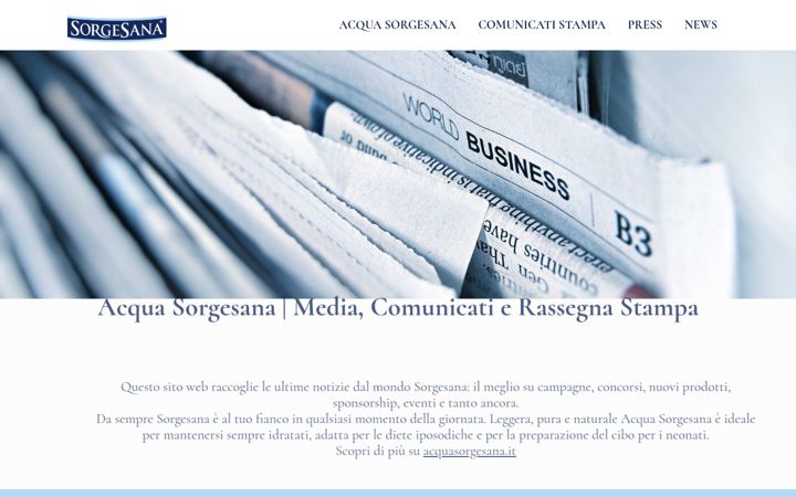 Snímek obrazovky sorgesanapress.it
