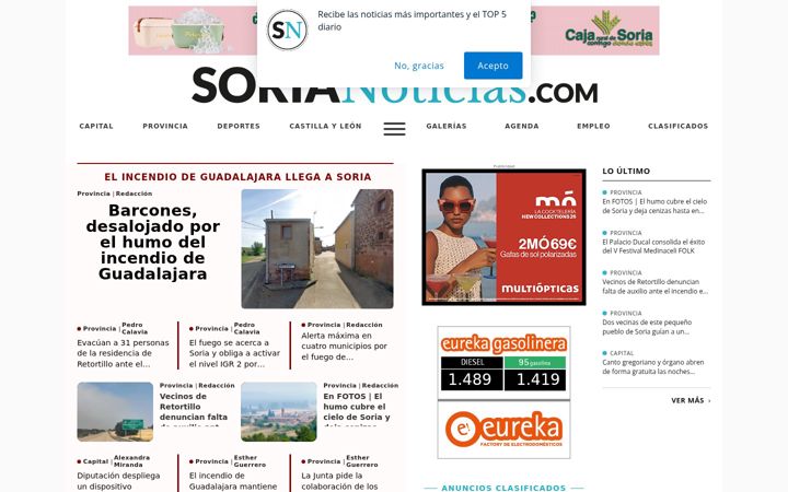 Screenshot of sorianoticias.com