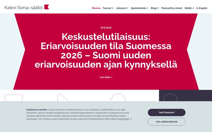 Screenshot of sorsafoundation.fi