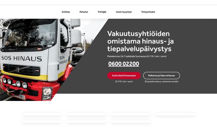 Snimka zaslona za sos-hinaus.fi