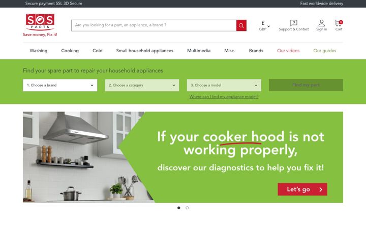 Screenshot of sos-parts.com
