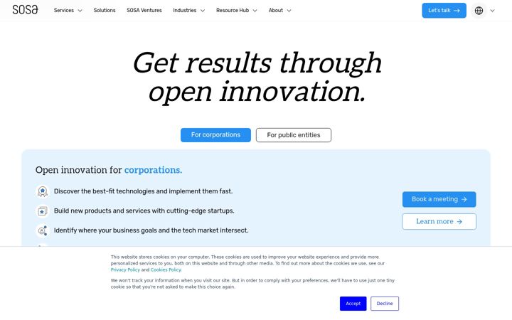 Screenshot of sosa.co