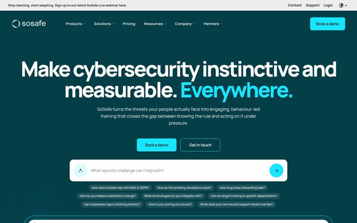 Screenshot of sosafe-awareness.com