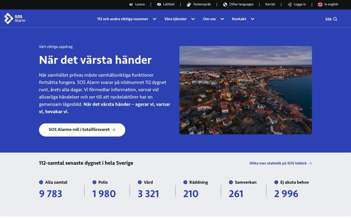 Screenshot of sosalarm.se