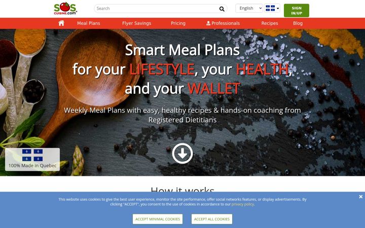 Screenshot of soscuisine.com
