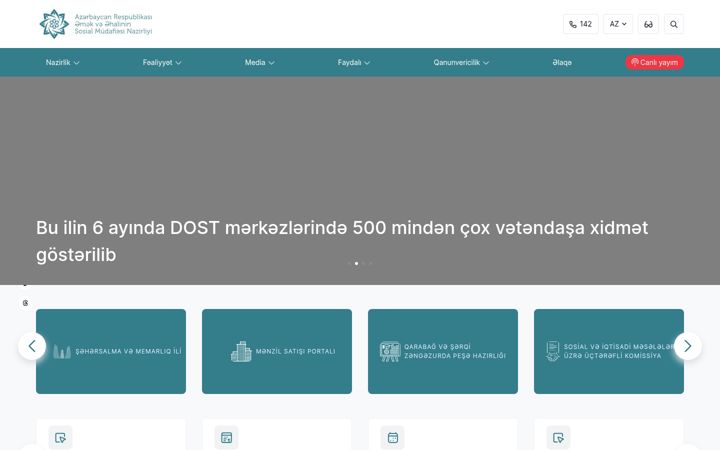 Screenshot of sosial.gov.az