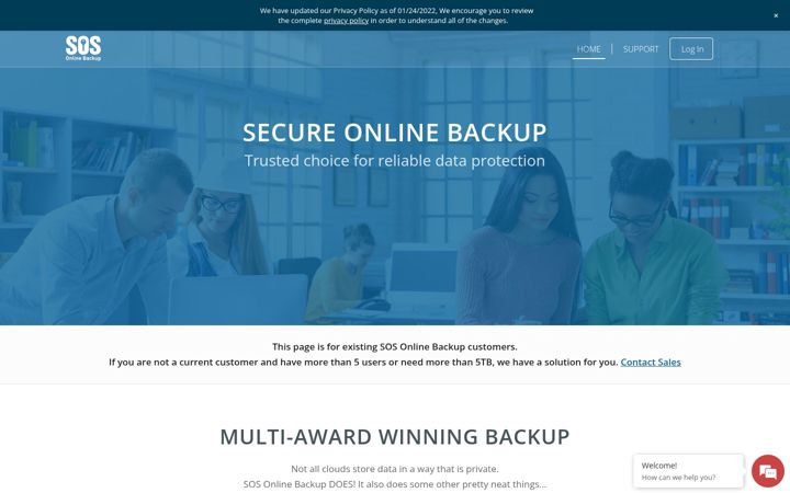 Screenshot of sosonlinebackup.com