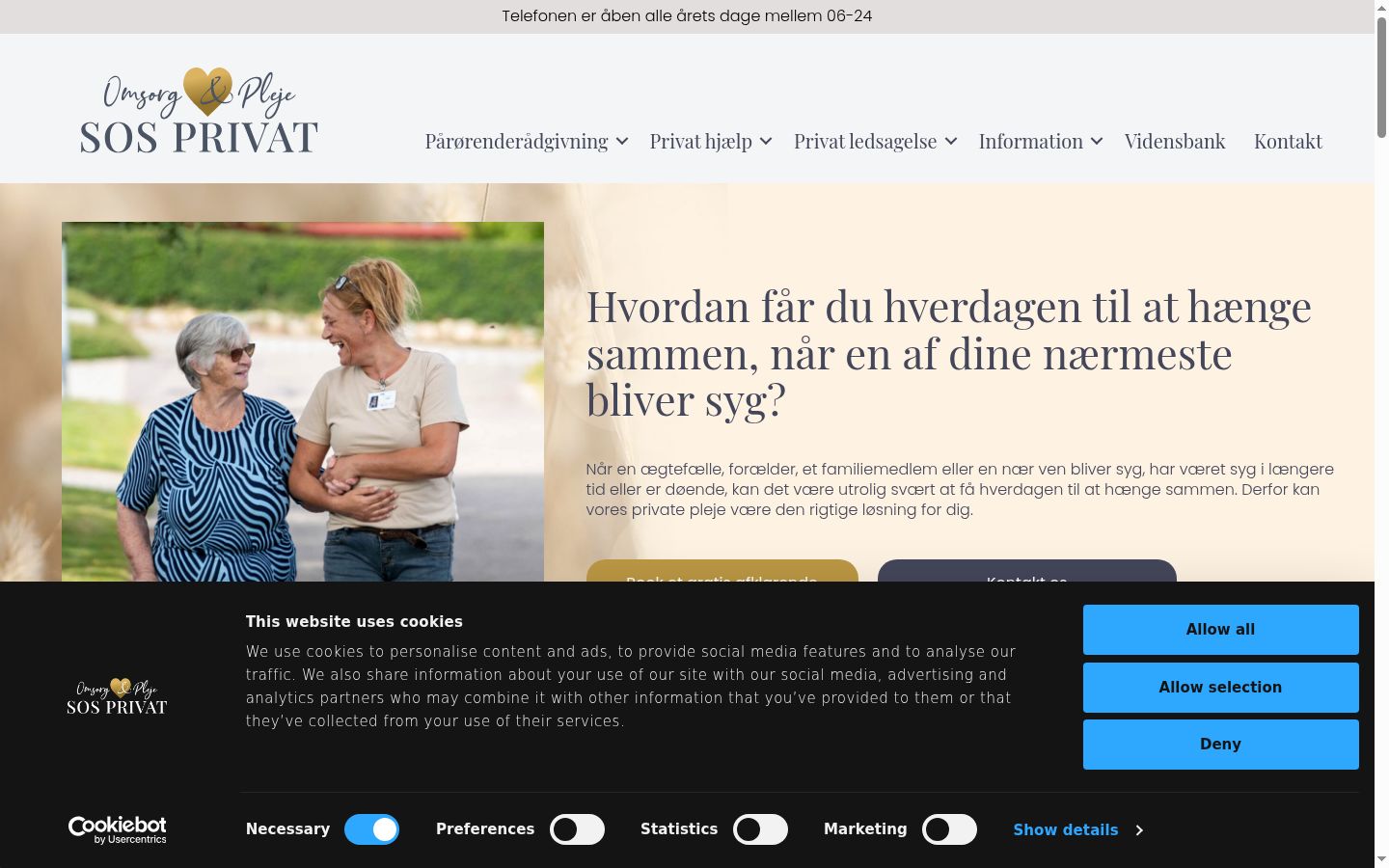 Screenshot del banner di consenso mostrato prima di qualsiasi interazione
