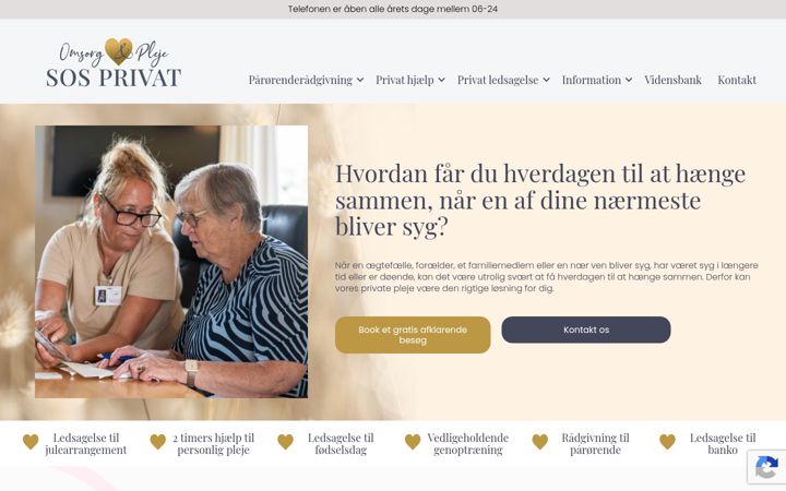 Screenshot of sosprivat.dk