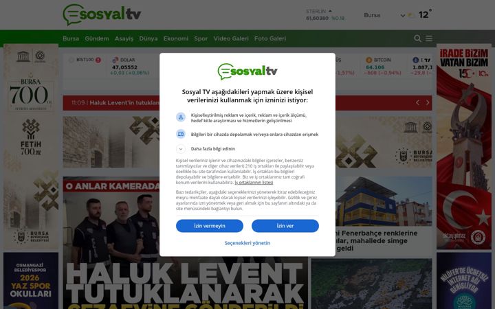Screenshot ta' sosyaltv.com.tr