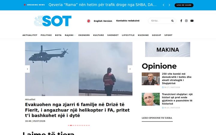 Screenshot of sot.com.al