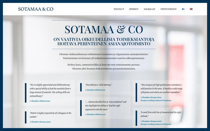 Screenshot von sotamaa.fi