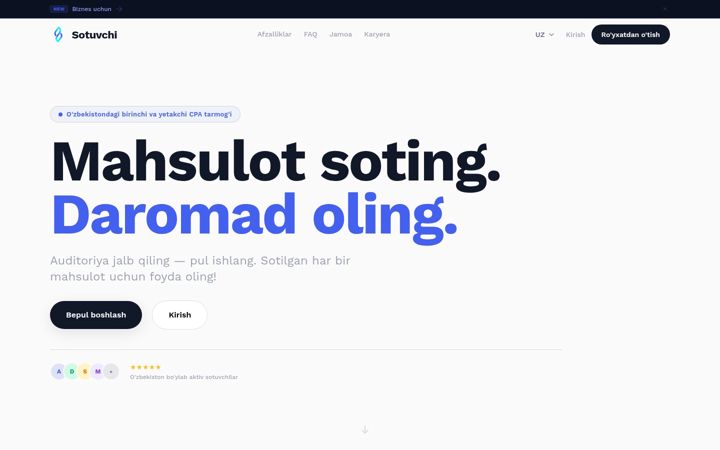 Screenshot of sotuvchi.com