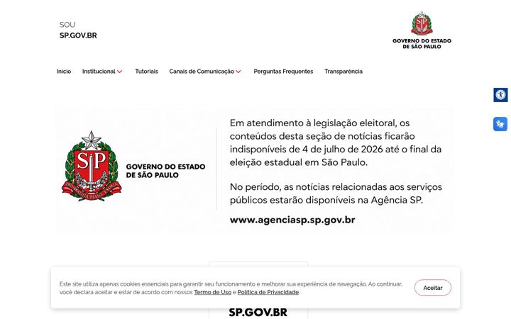 Screenshot of sou.sp.gov.br