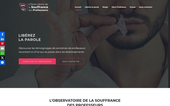 Snímek obrazovky souffrancedesprofs.com
