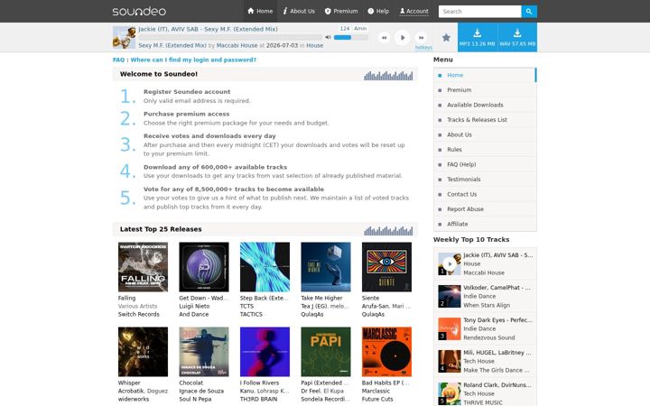 Screenshot of soundeo.com
