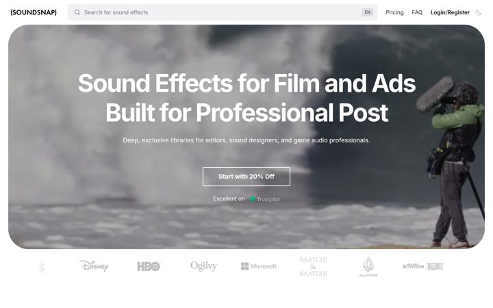Screenshot of soundsnap.com