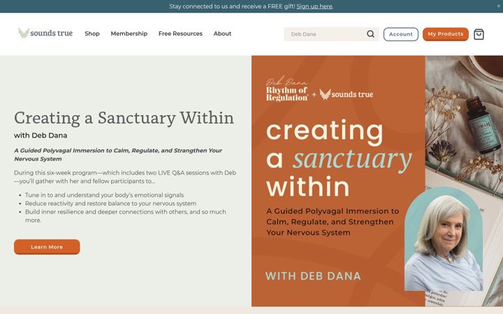 Screenshot of soundstrue.com