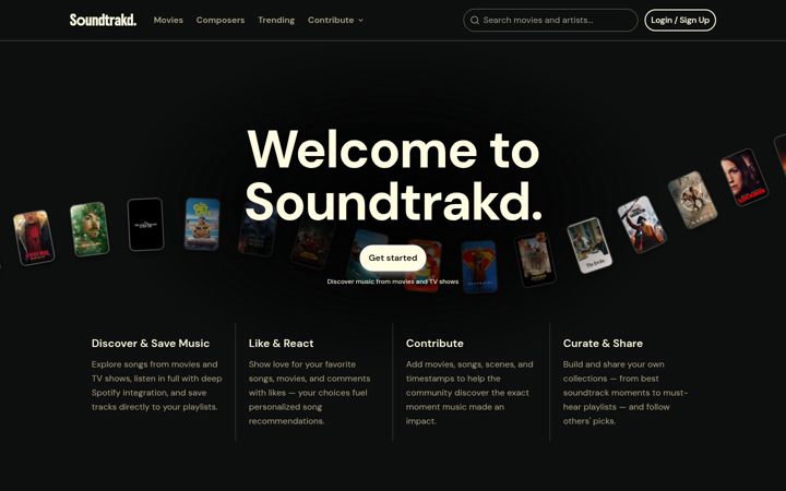 Screenshot of soundtrakd.com