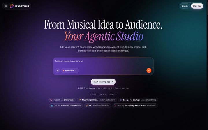 Screenshot of soundverse.ai