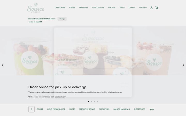 Screenshot of source-juicery.square.site