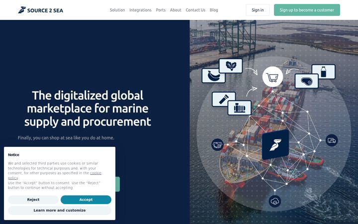 Screenshot of source2sea.com
