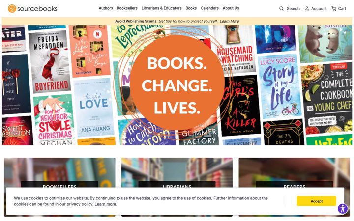 Screenshot of sourcebooks.com