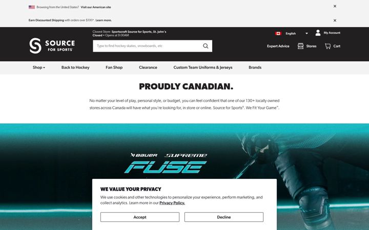 Екранна снимка на sourceforsports.ca