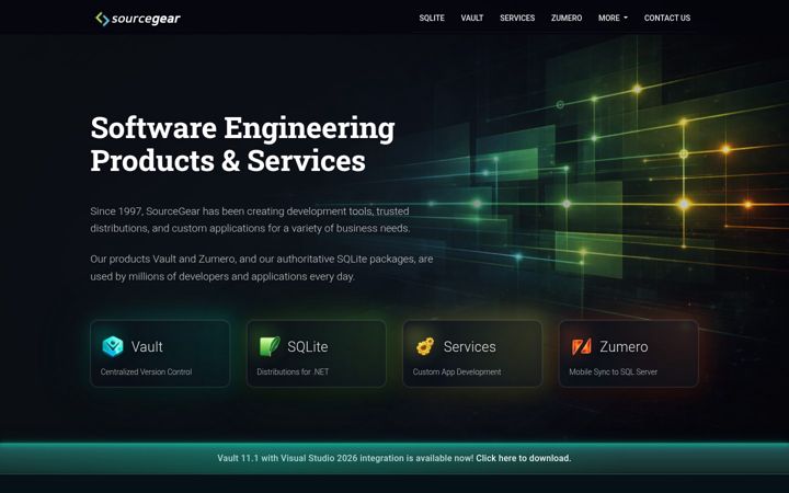 Screenshot of sourcegear.com