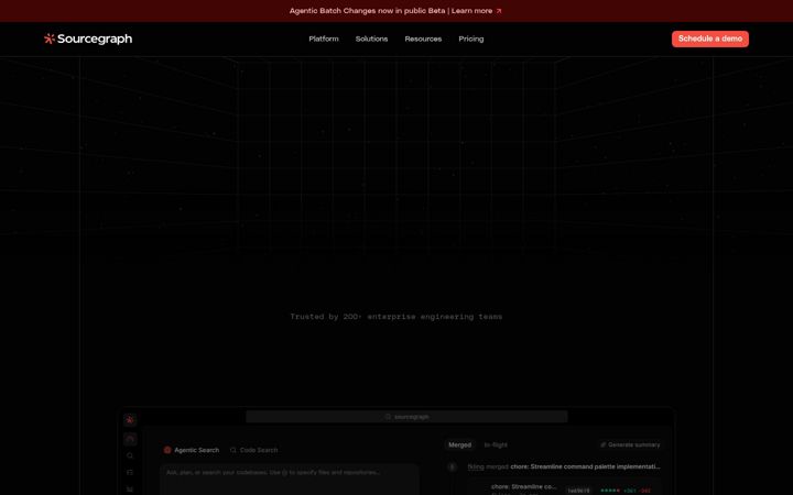 Screenshot von sourcegraph.com