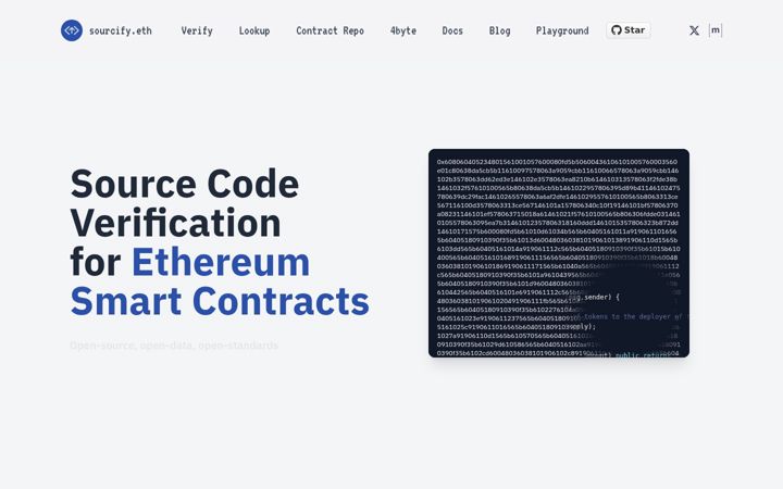 Screenshot of sourcify.dev