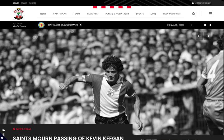 Screenshot of southamptonfc.com